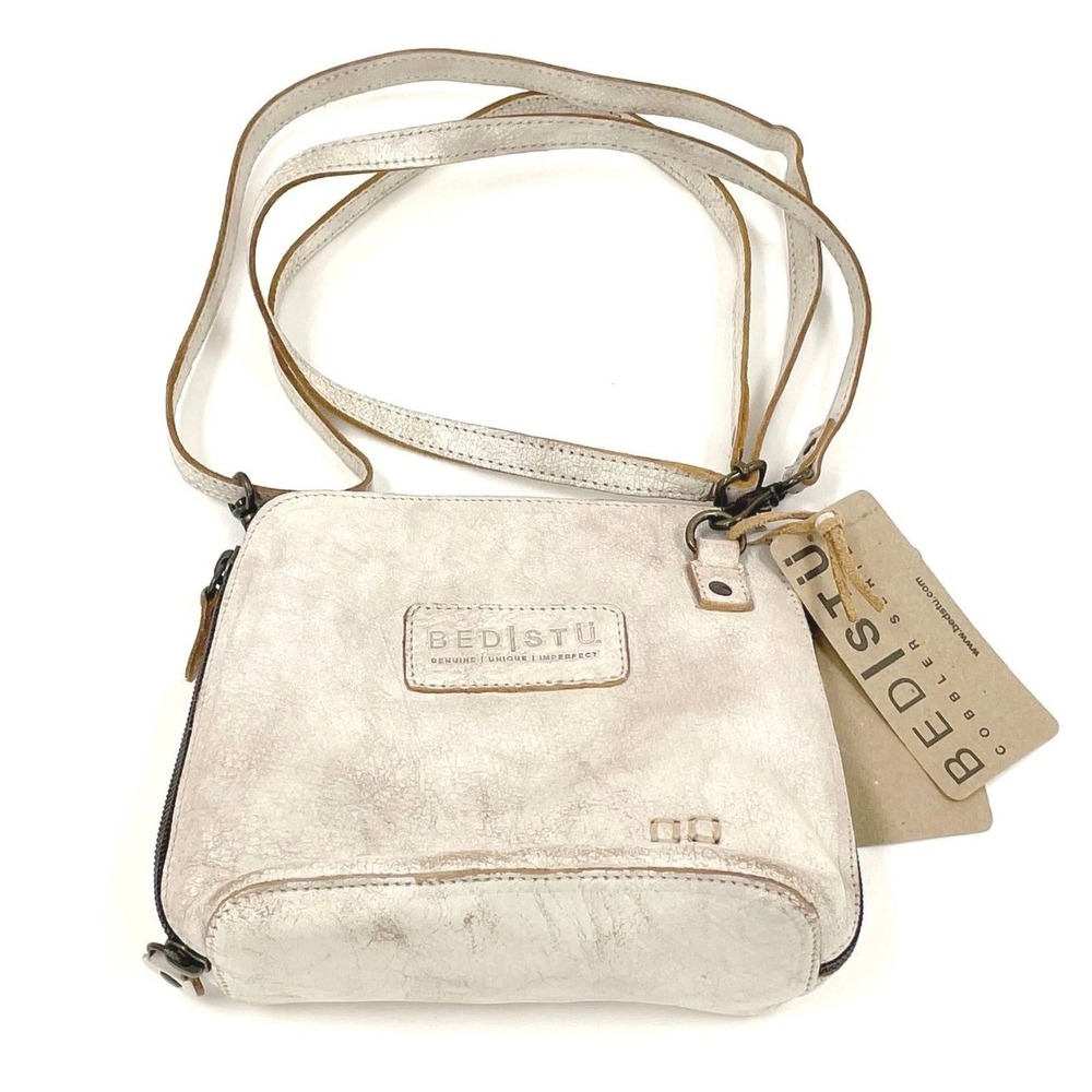 Bed Stu Ventura Distressed Boho Women Crossbody Bag Nectar Lux Cream Leather